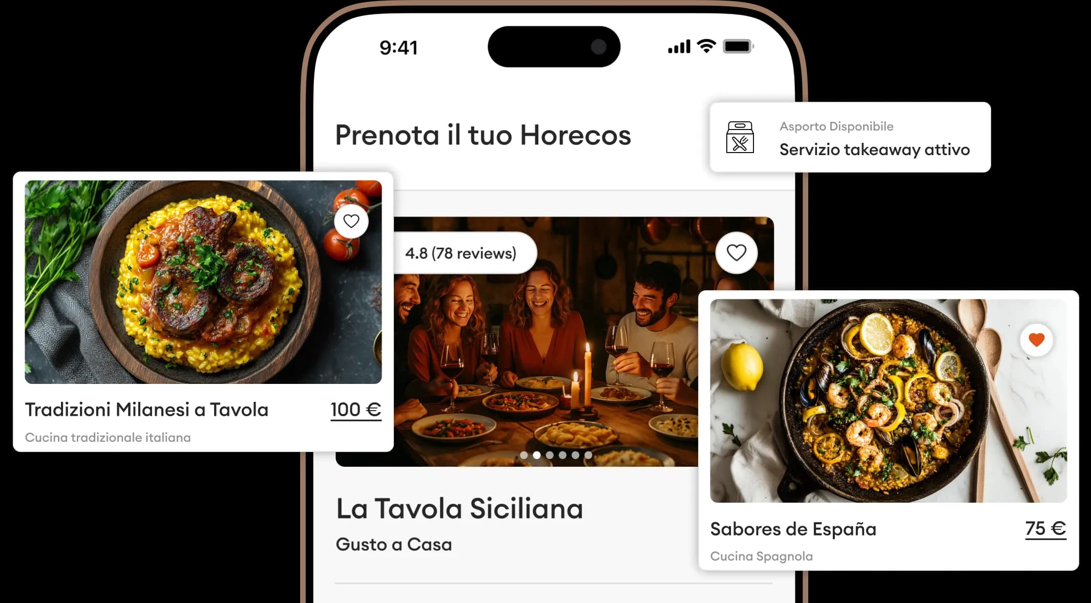Horecos app preview – guest mode